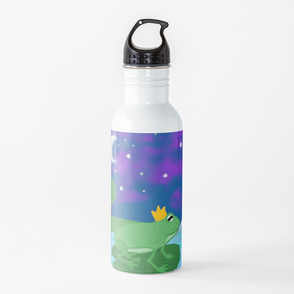 Frog prince at lake water bottle