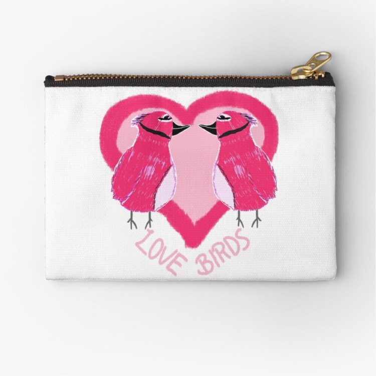lovebirds zipper pouch