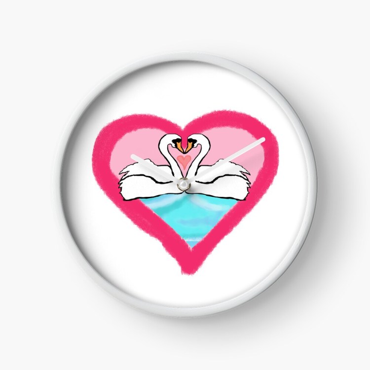 Swan Love Clock
