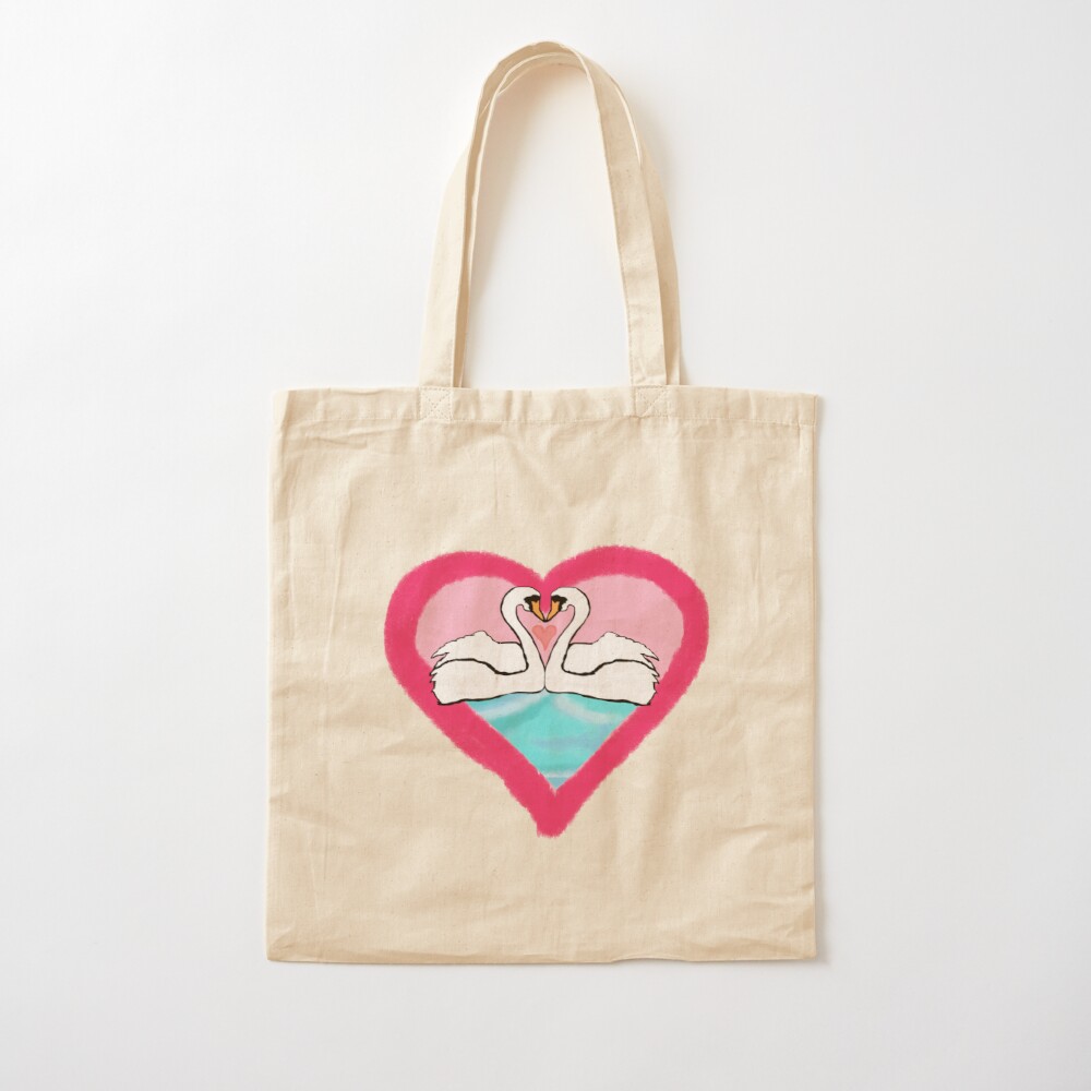 Swan heart tote bag