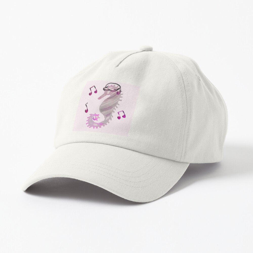 purple music seahorse cap