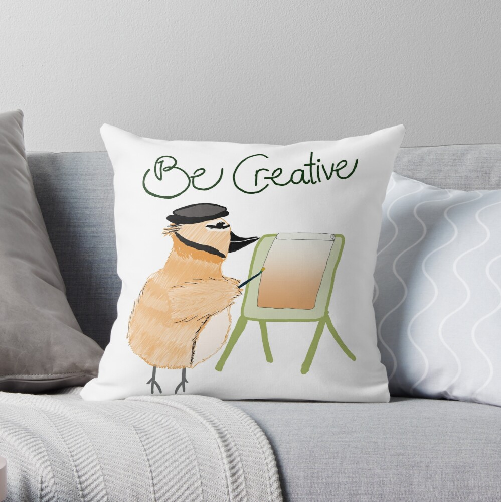 be creative bird throw pillow
