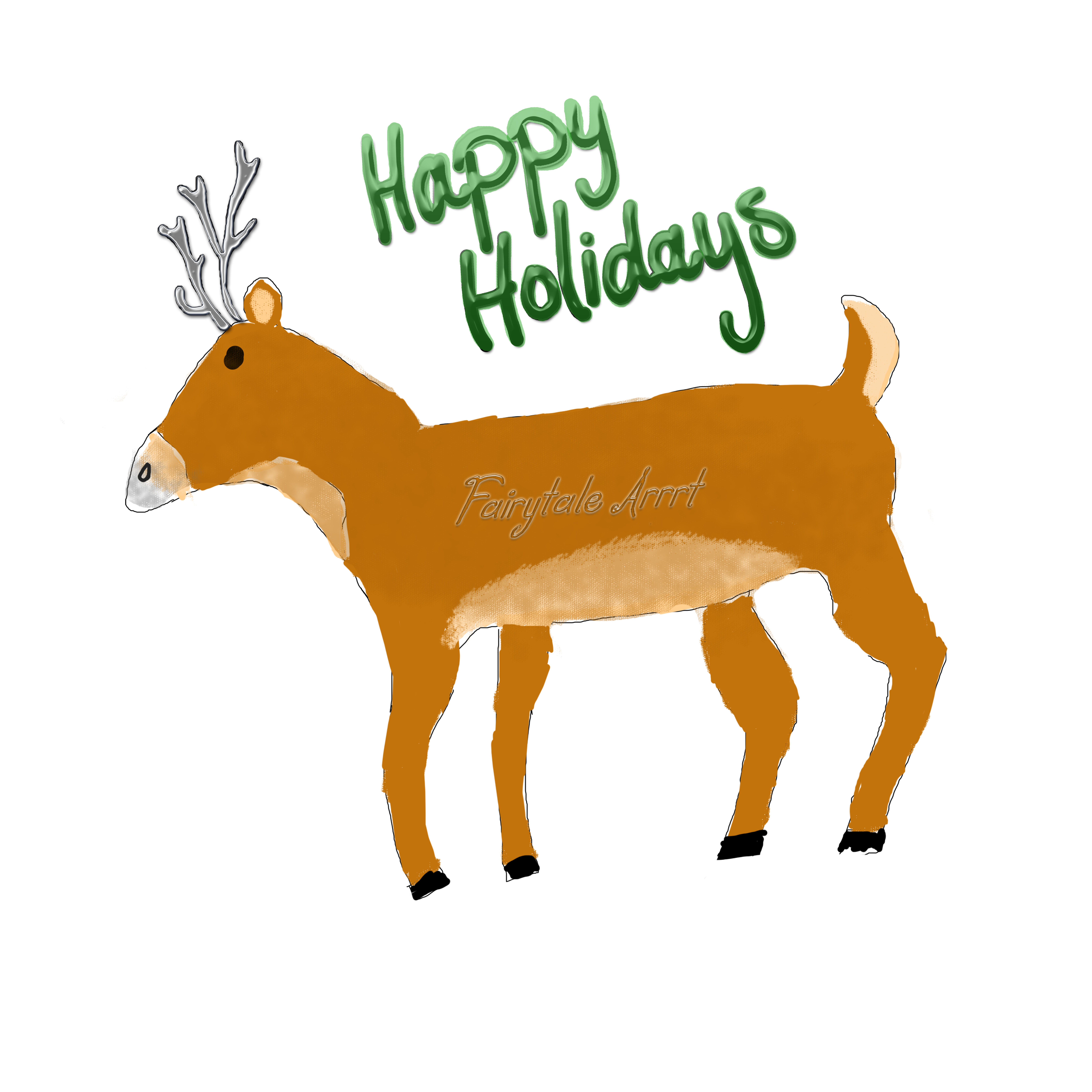 cute Christmas reindeer happy holidays