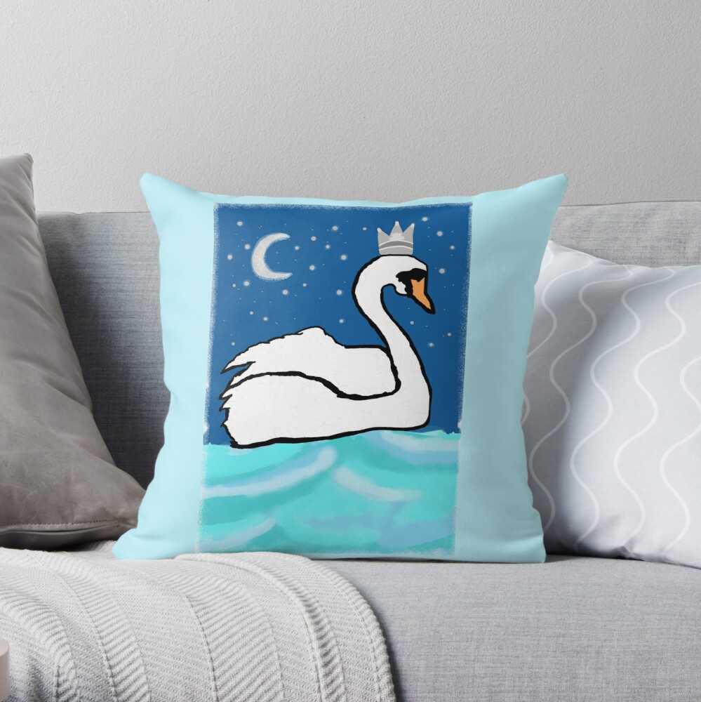 Princess swan in the lake pillow