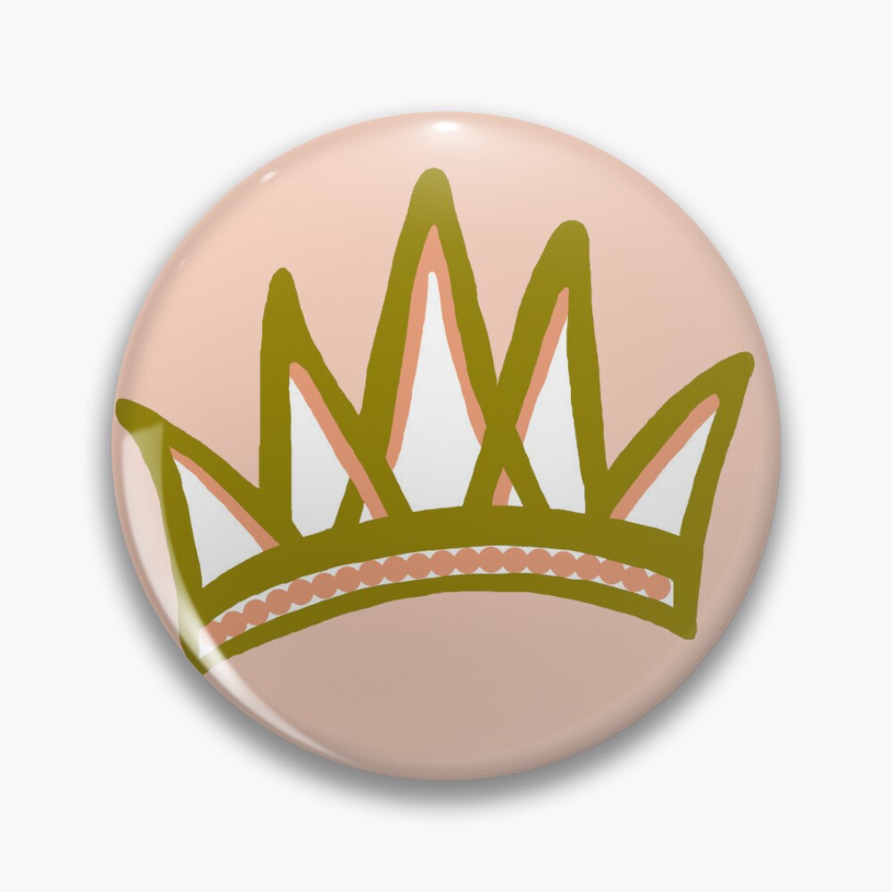 pink princess tiara button
